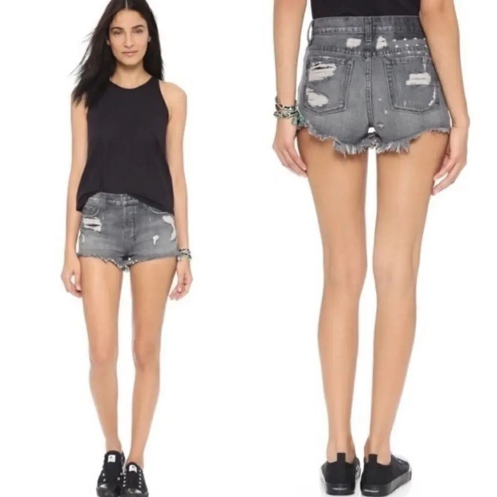 Ksubi NWT Pretty Vegas Cut off Shorts in Black Trashed Size 25